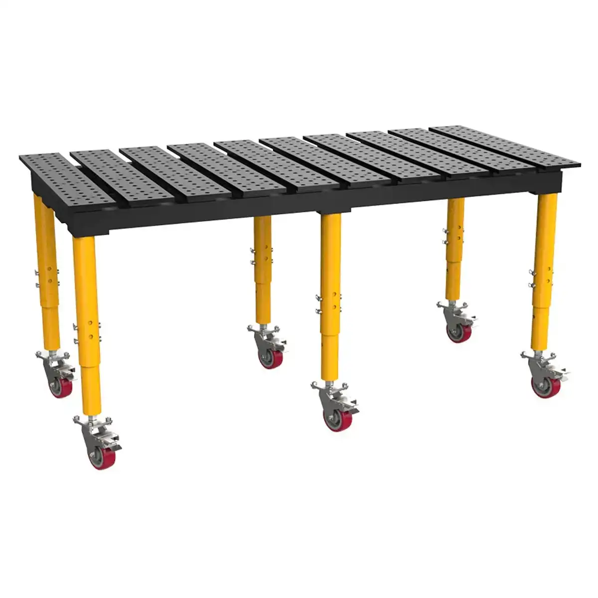 TMQRC62010SV MAX 16 hornyos hegesztőasztal állítható magasságú görgős lábakkal, 1960 x 1000 mm – BuildPro